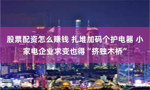 股票配資怎么賺錢 扎堆加碼個(gè)護(hù)電器 小家電企業(yè)求變也得“擠獨(dú)木橋”
